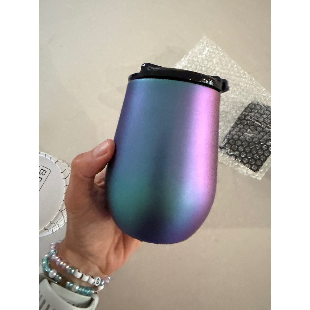Brumate Uncork'd XL Insulated Wine Tumbler Iridescent Purple Blue with Lid - Picture 6 of 12